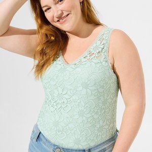 Torrid Plus Size Stretch Lace V-Neck Tank Top Size 2x 3x